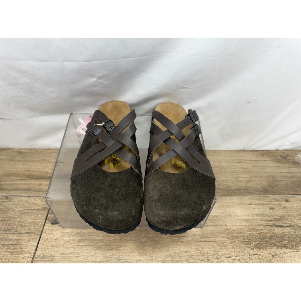 Papillio Birkenstock Tabora Brown Suede Leather Cross Strap Sandals 42 L11 M9